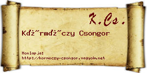 Körmöczy Csongor névjegykártya